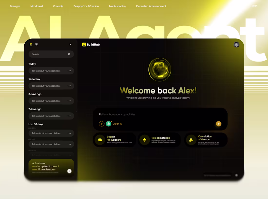 Cover image for AI BuildHub® – SaaS /  AI platform Chatbot & UI/UX Design
