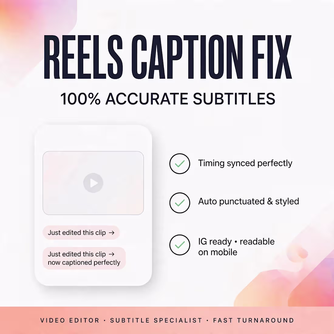 Cover image for REELS CAPTION FIX - 100%
