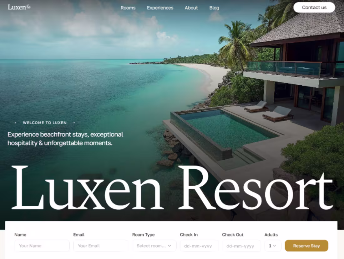 Cover image for Luxen Resort Framer Website Recreation
