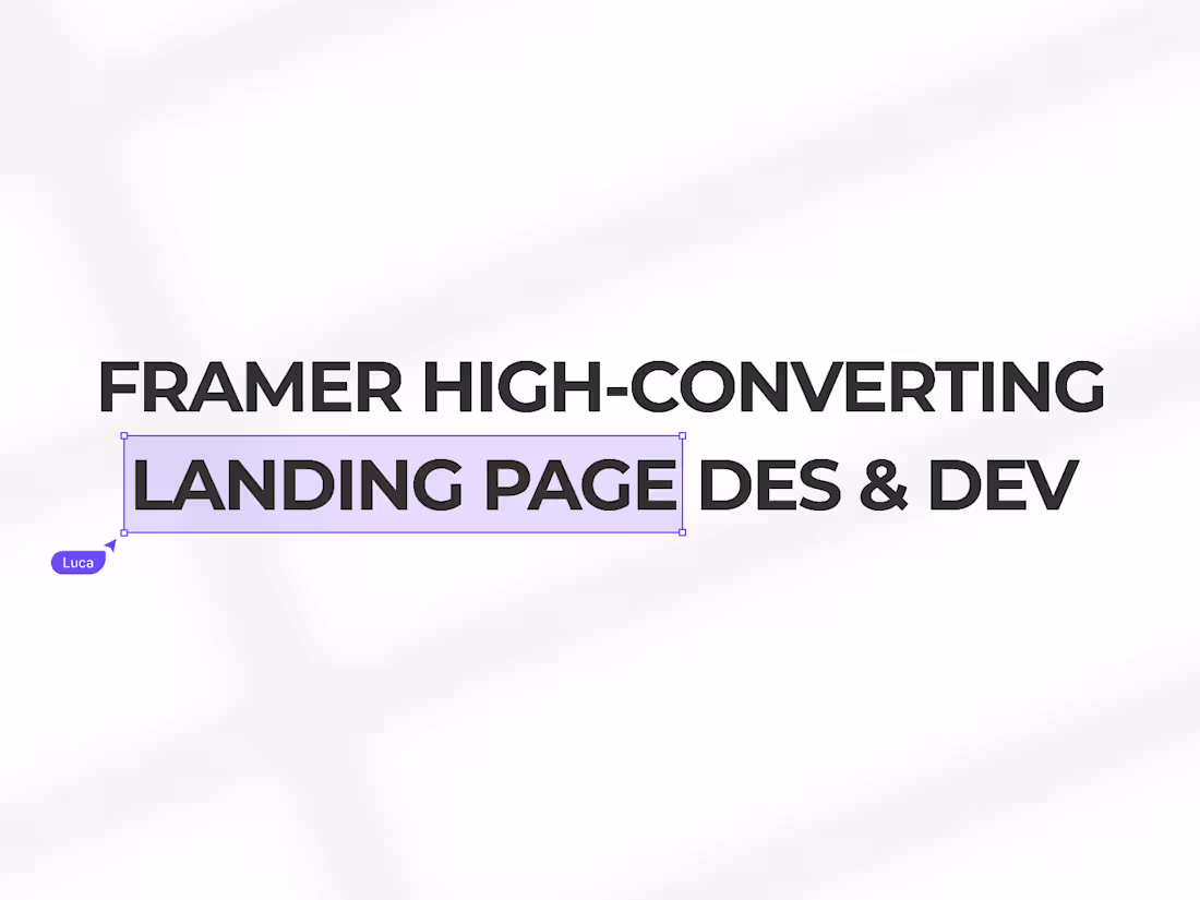 Cover image for Landing page design and dev in Framer