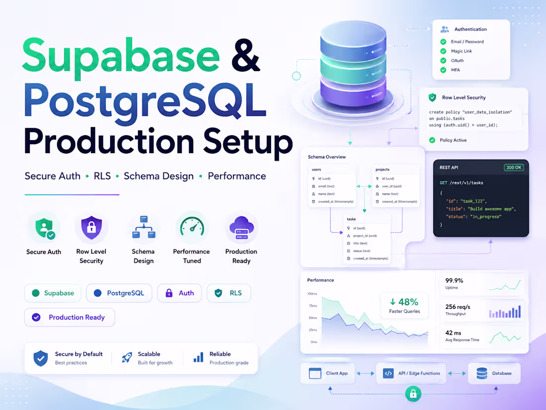 Cover image for Supabase & PostgreSQL Production Setup