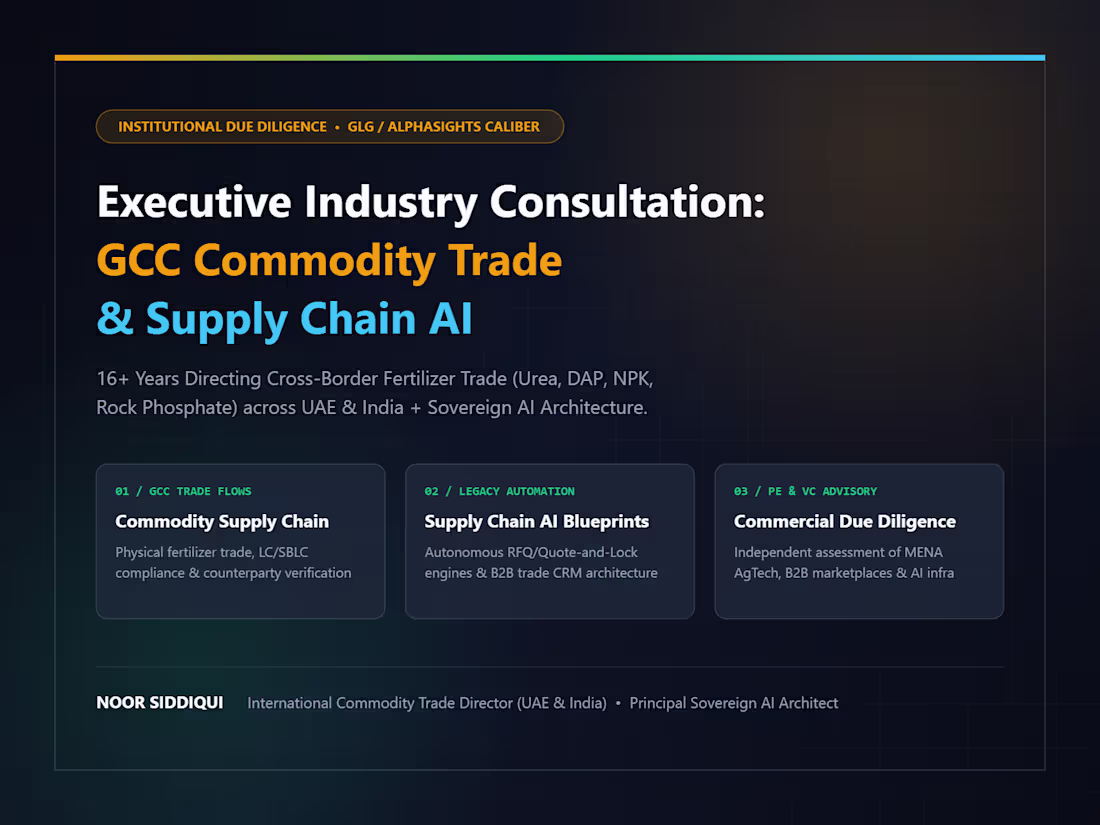 Cover image for Executive Consultation: GCC Commodity Trade & Supply Chain AI