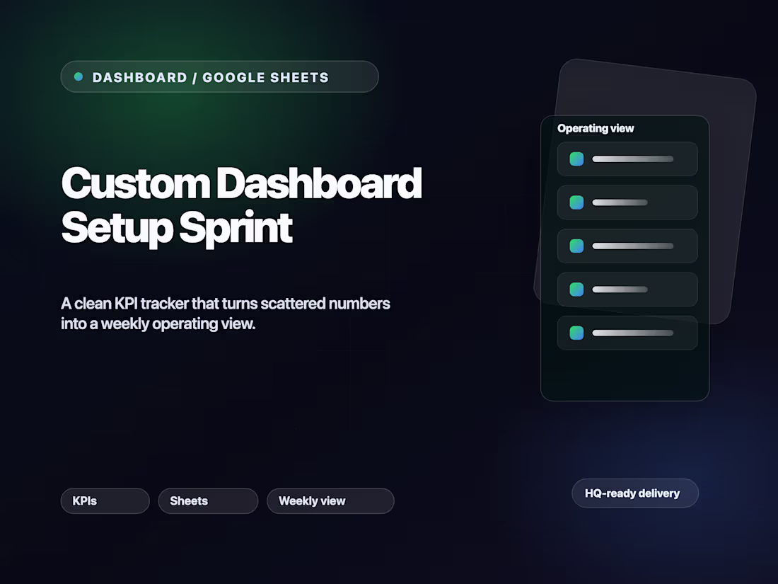 Cover image for Custom Dashboard Setup Sprint