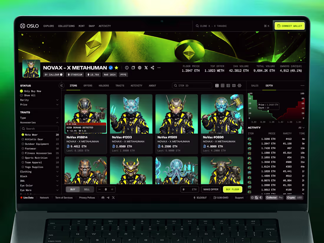Cover image for OLSO - NFT Marketplace Dashboard Design