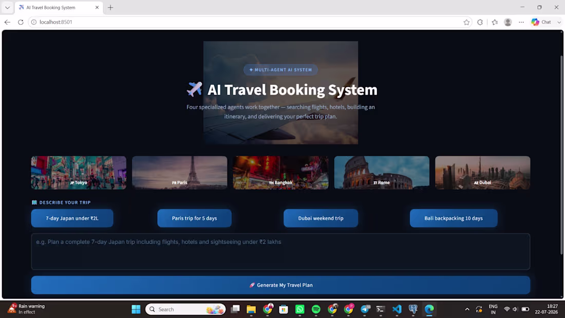 Cover image for AI Travel Planner
Built an AI