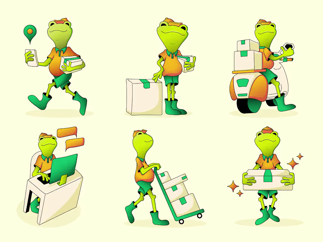 Cover image for Delivery Frog Mascot - Illustration