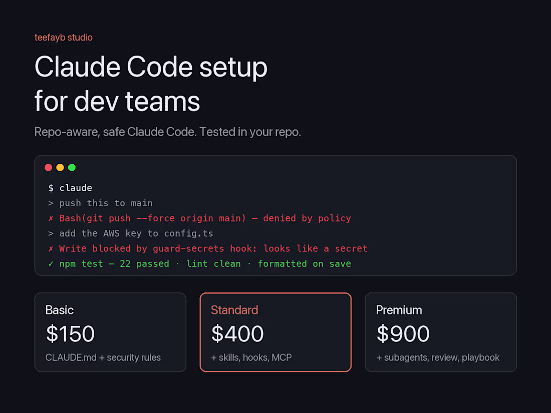 Cover image for Claude Code setup for dev teams