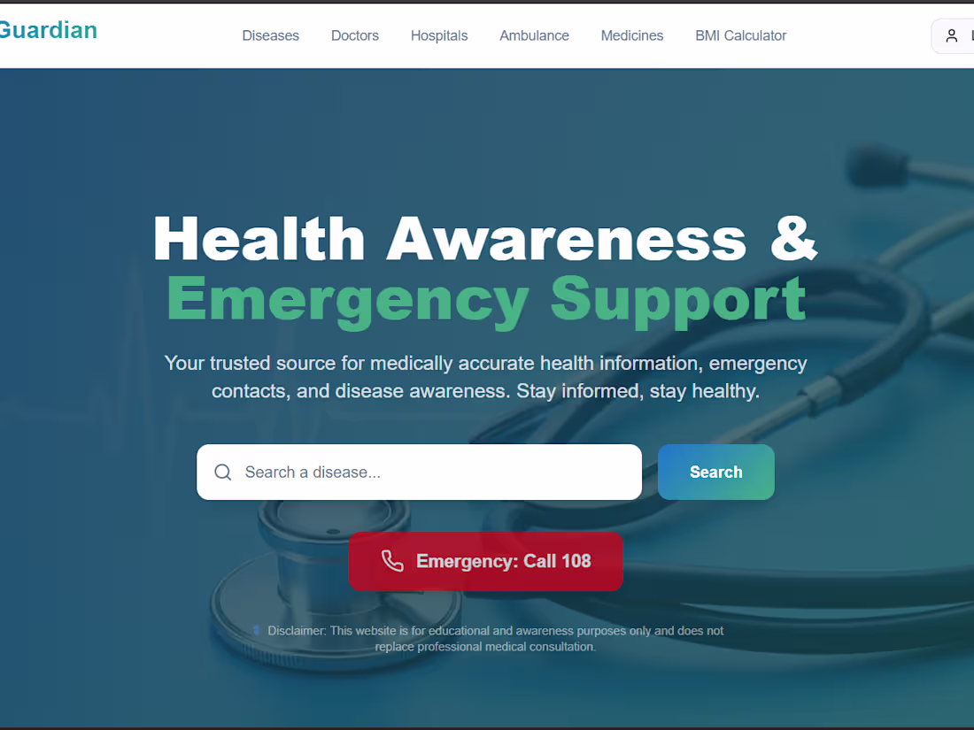 Cover image for Health Guardian Hub is a