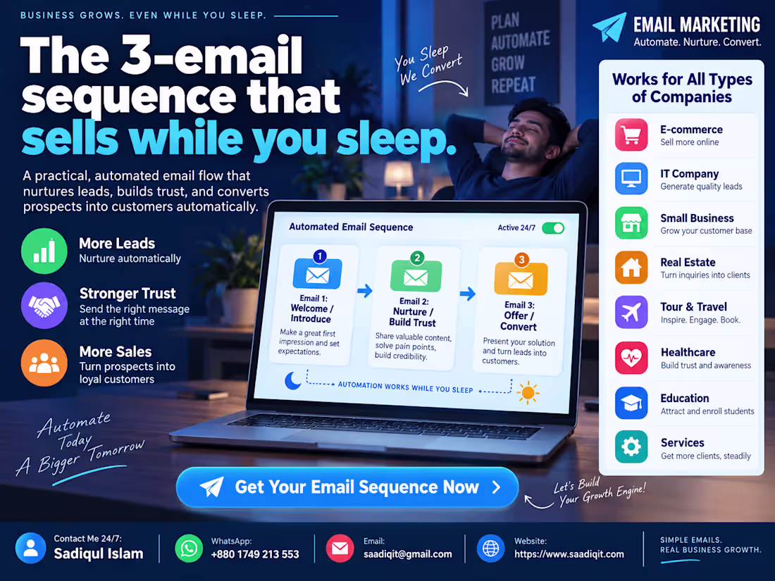 Cover image for 📧 THE 3-EMAIL SEQUENCE THAT