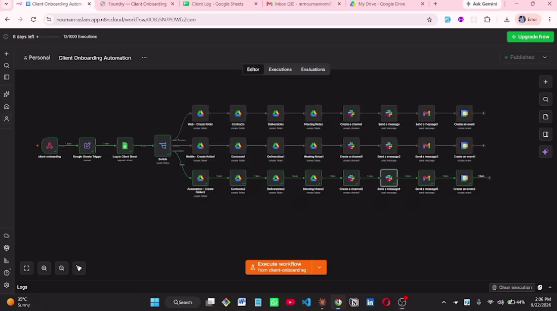 Cover image for Client Onboarding Automation | n8n
Built