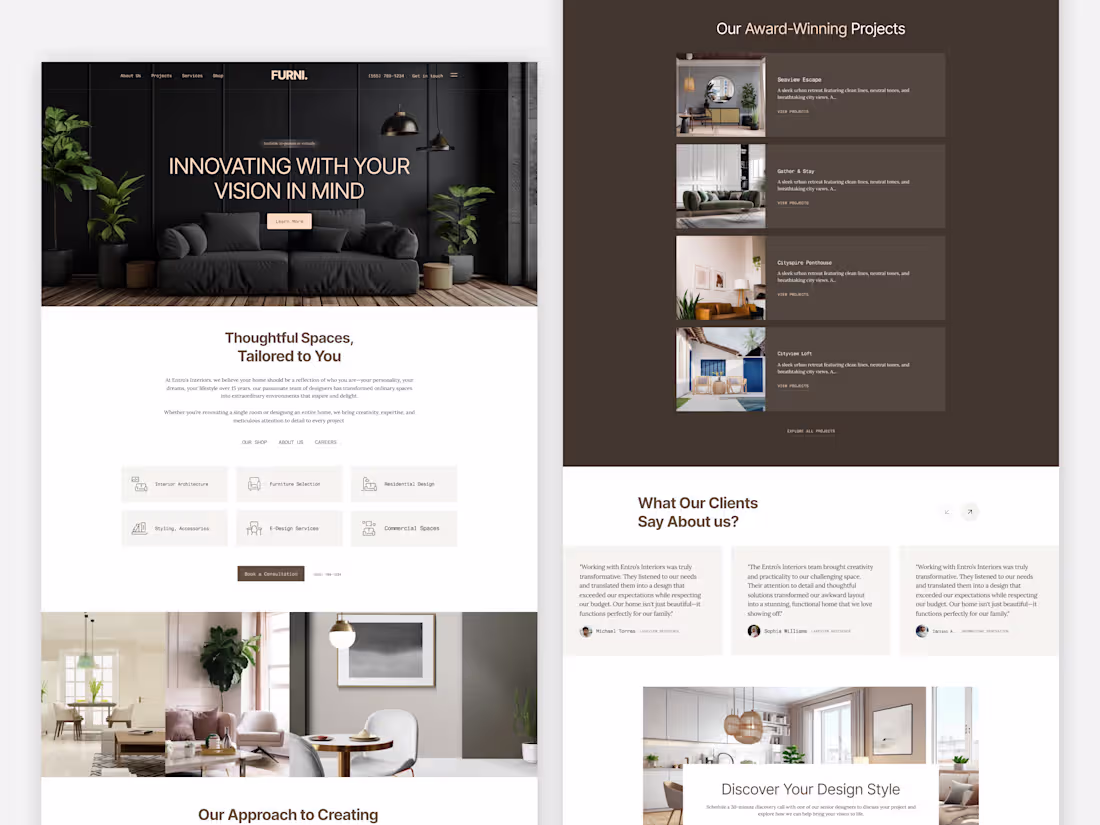 Cover image for Modern Interior Design Landing Page Creation