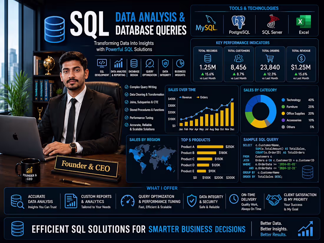 Cover image for SQL Data Analysis & Database Queries Cover