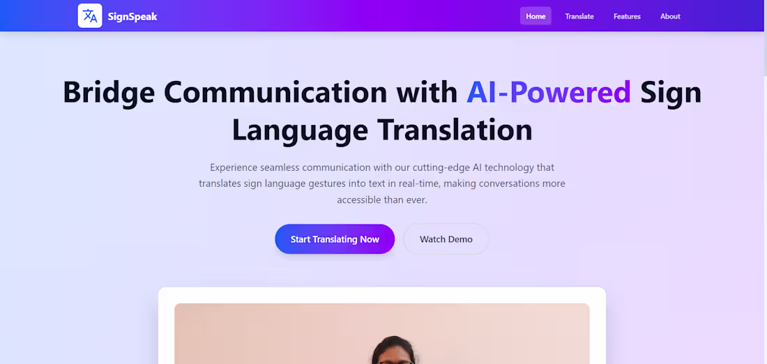 Cover image for AI-Powered Sign Language Translation
Built an