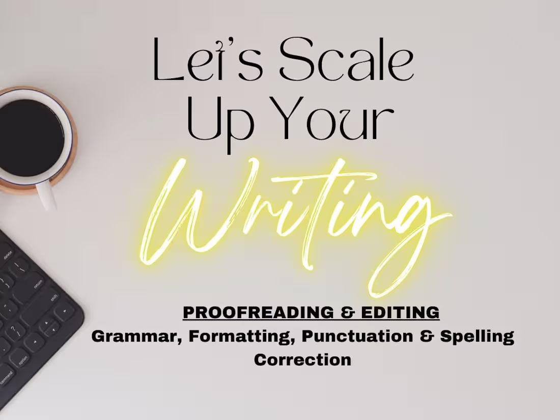Cover image for I will proofread, edit, correct and copyedit your writing