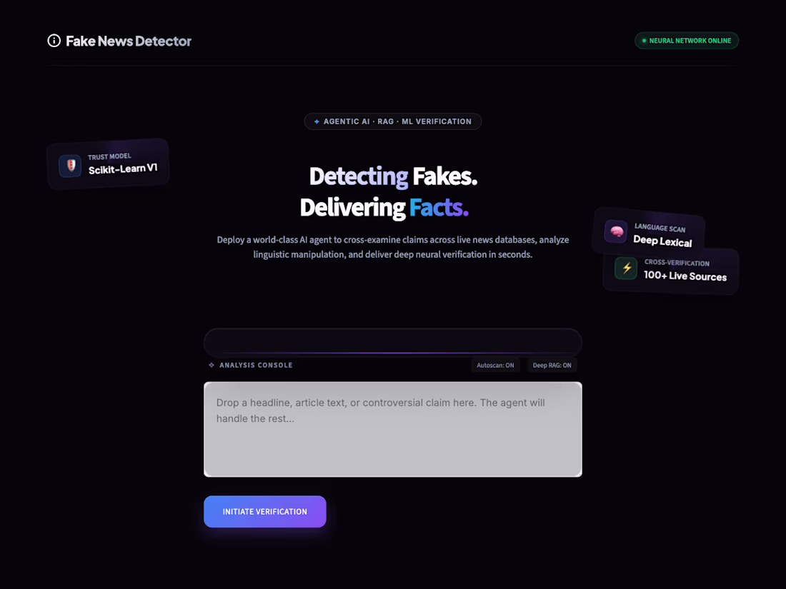 Cover image for Development of FakeNewsDetector AI System