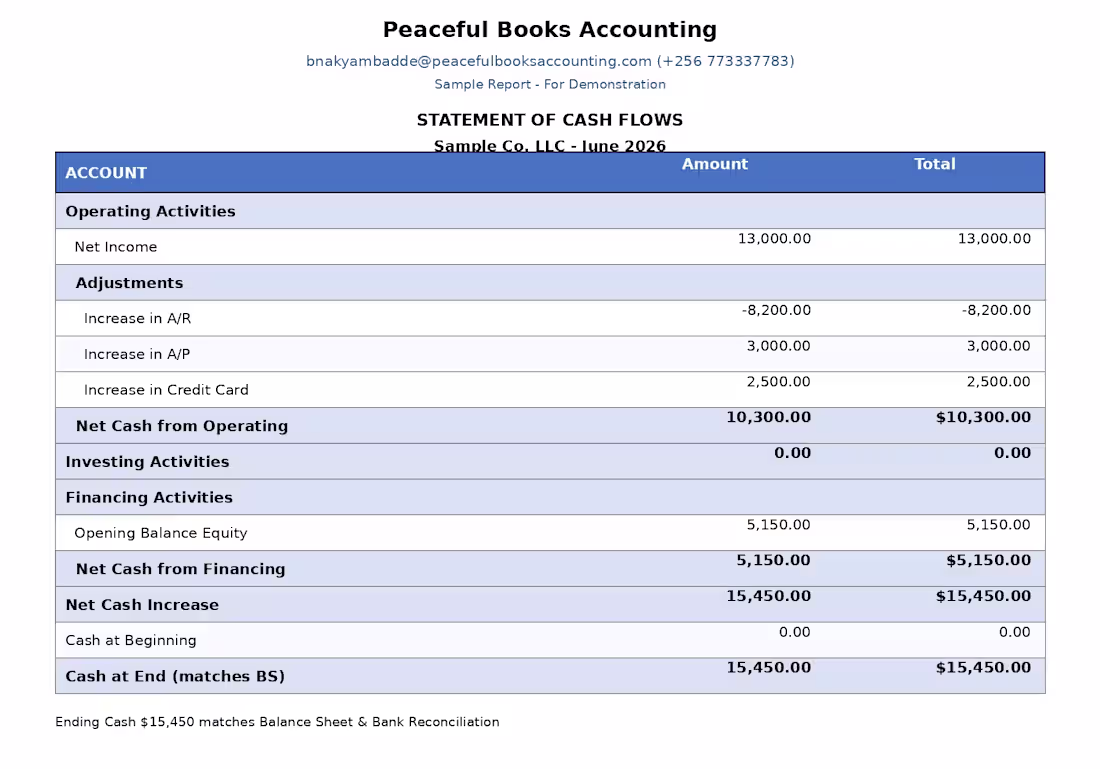 Cover image for Statement of cashflows -QBO sample
Sample