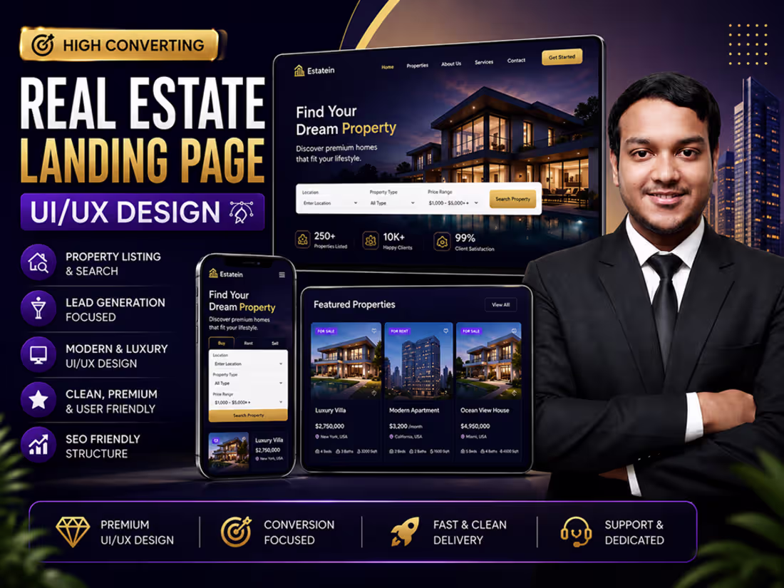 Cover image for Modern Real Estate UI UX Design for Luxury Property Websites