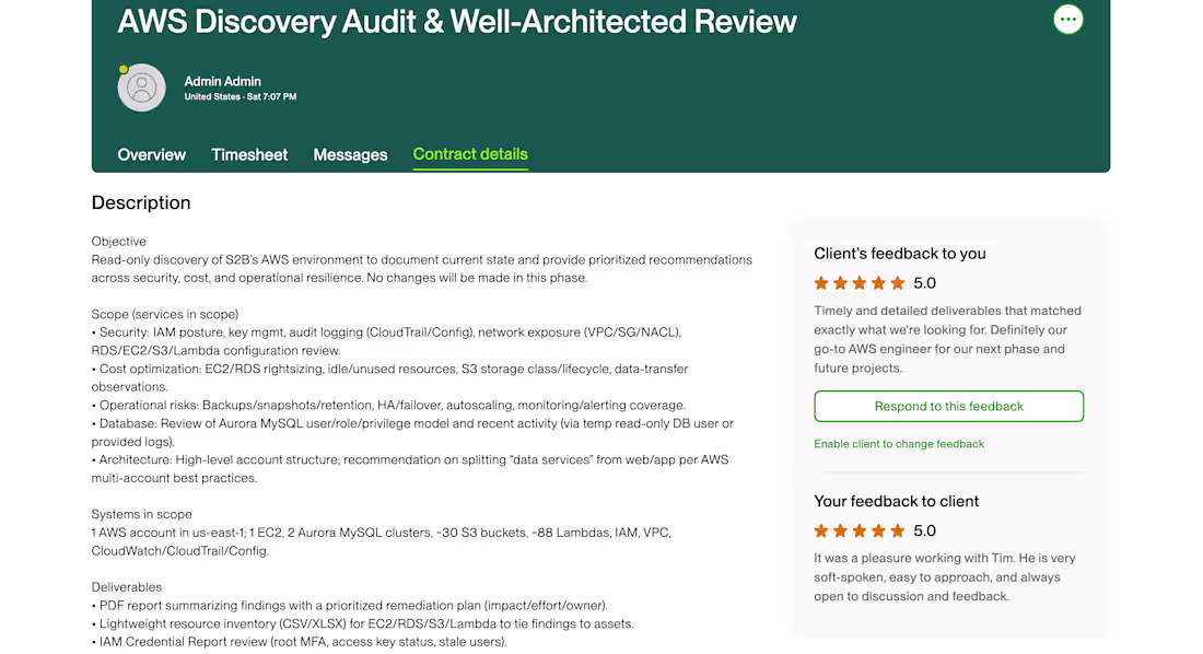 Cover image for AWS Discovery Audit & Well-Architected Review