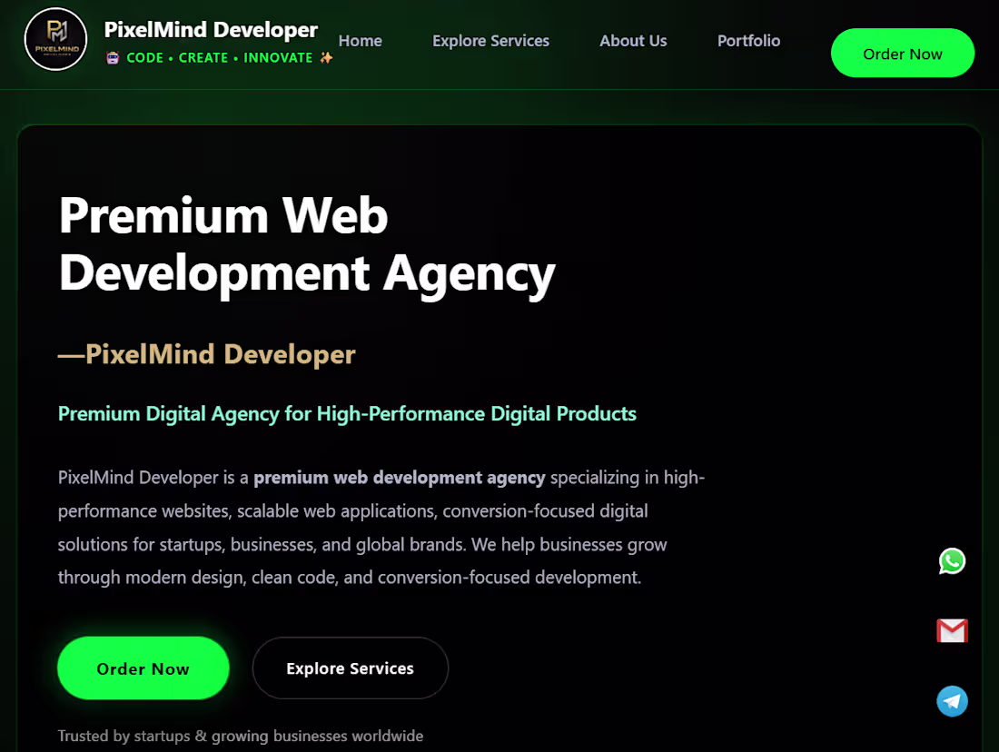 Cover image for Official Website of PixelMind Developers