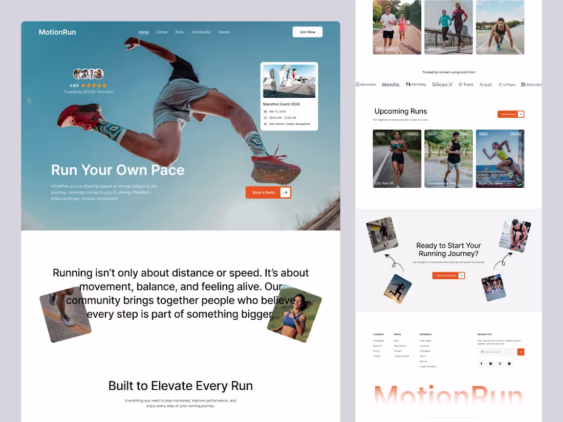 Cover image for Running Marathon Website Landing Page