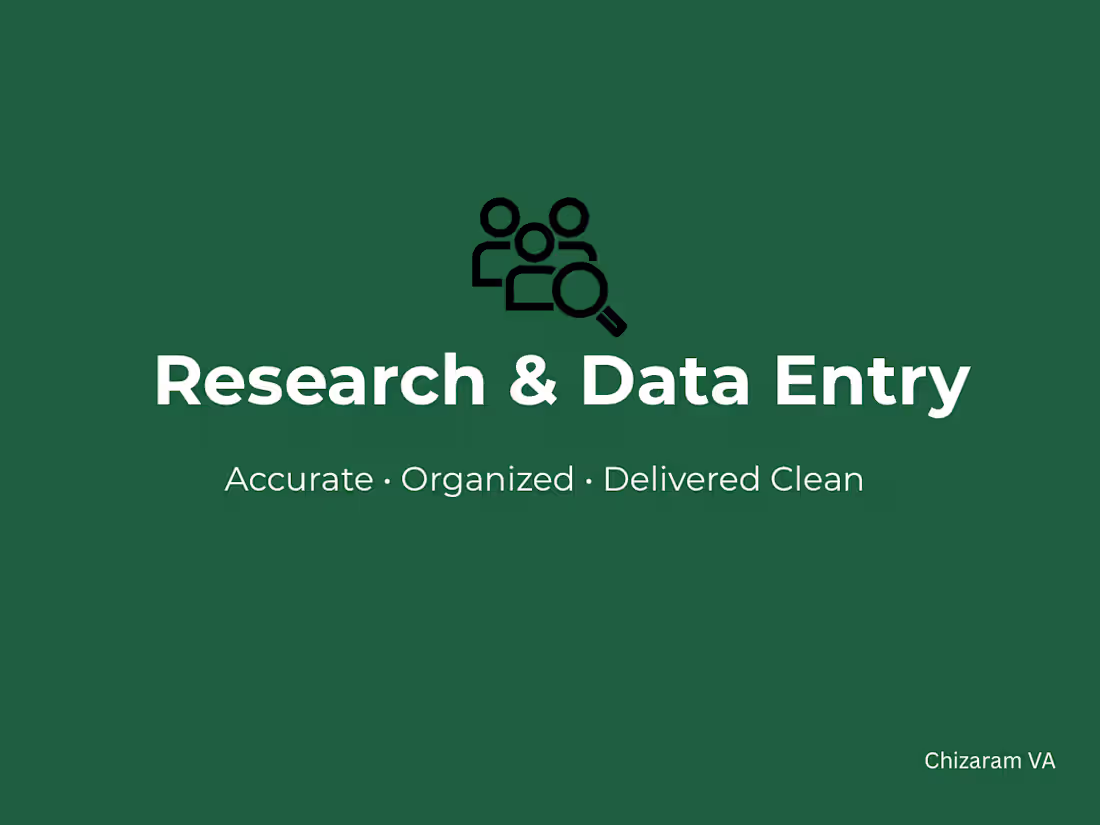 Cover image for Research & Data Entry