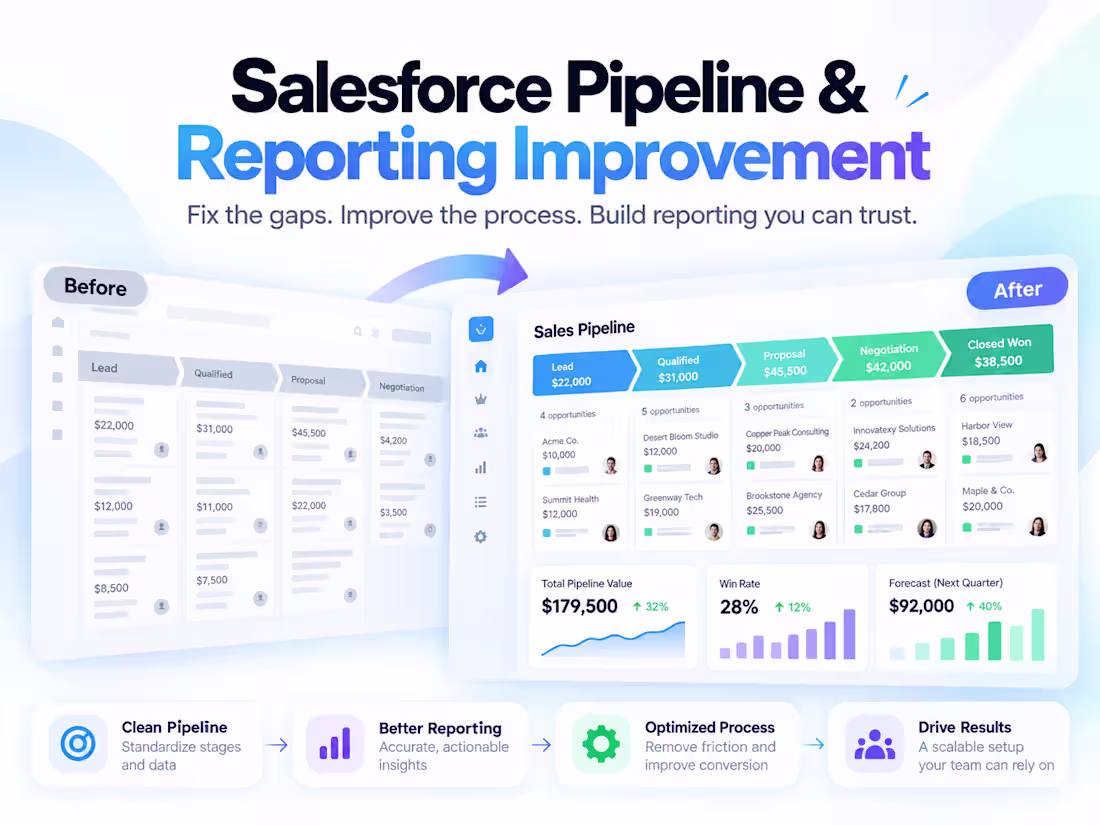 Cover image for Salesforce Pipeline & Reporting Improvement