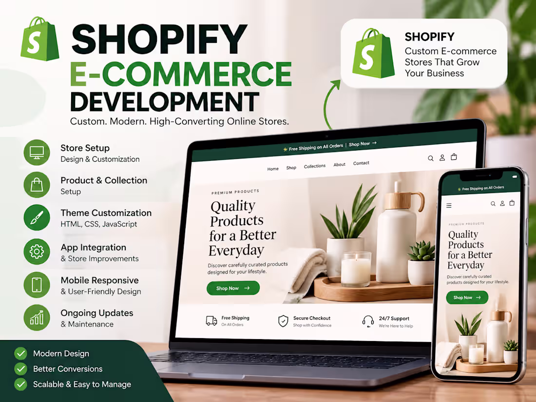Cover image for Shopify Store Setup, Design & Customization  
