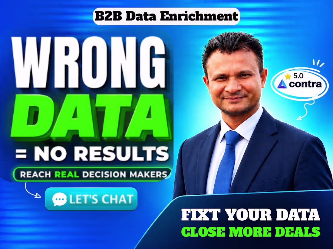 Cover image for I will handle B2B data enrichment & contact research