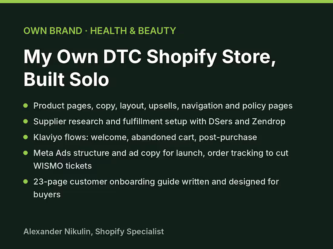 Cover image for My own DTC Shopify store