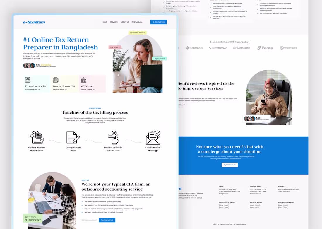 Cover image for Landing Page Design- Tax Return