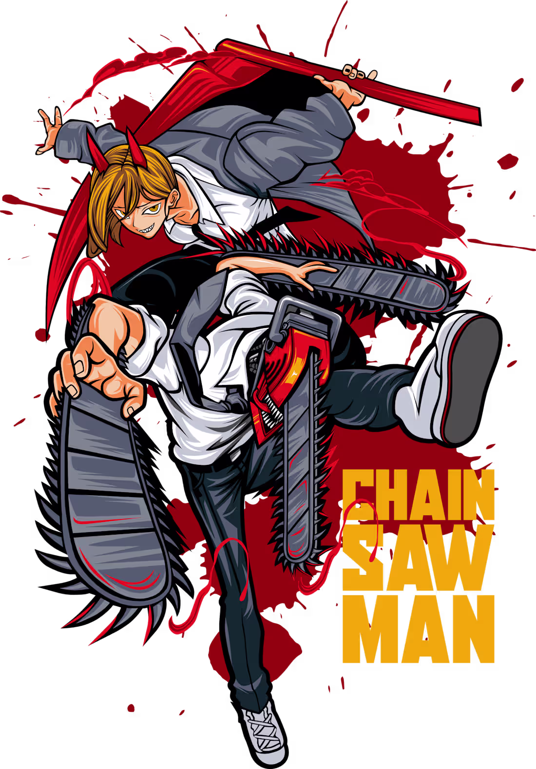 Cover image for Chainsaw Warrior Anime T-Shirt Design
