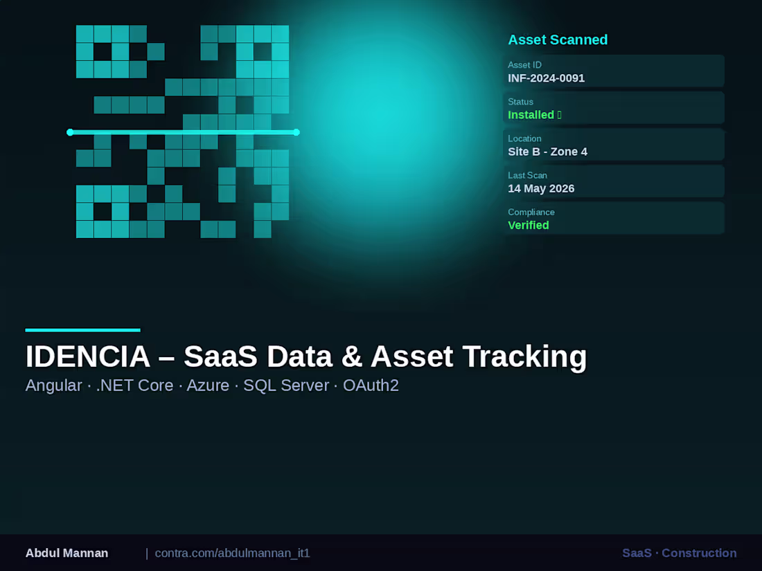 Cover image for IDENCIA – SaaS Data & Asset Tracking Platform