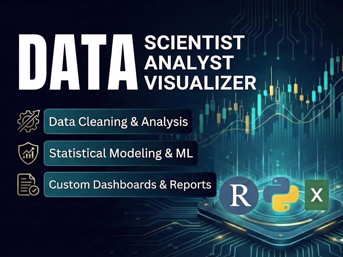 Cover image for Data Analysis, Statistics & Dashboards