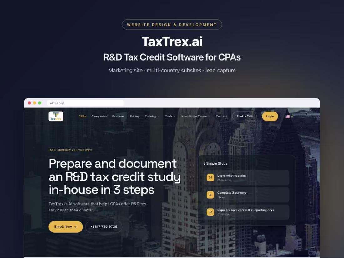 Cover image for TaxTrex.ai: website for an AI-powered