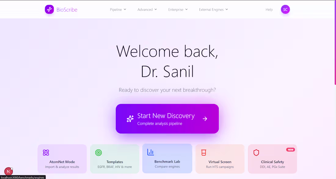Cover image for BioScribe AI — LLM Drug Discovery