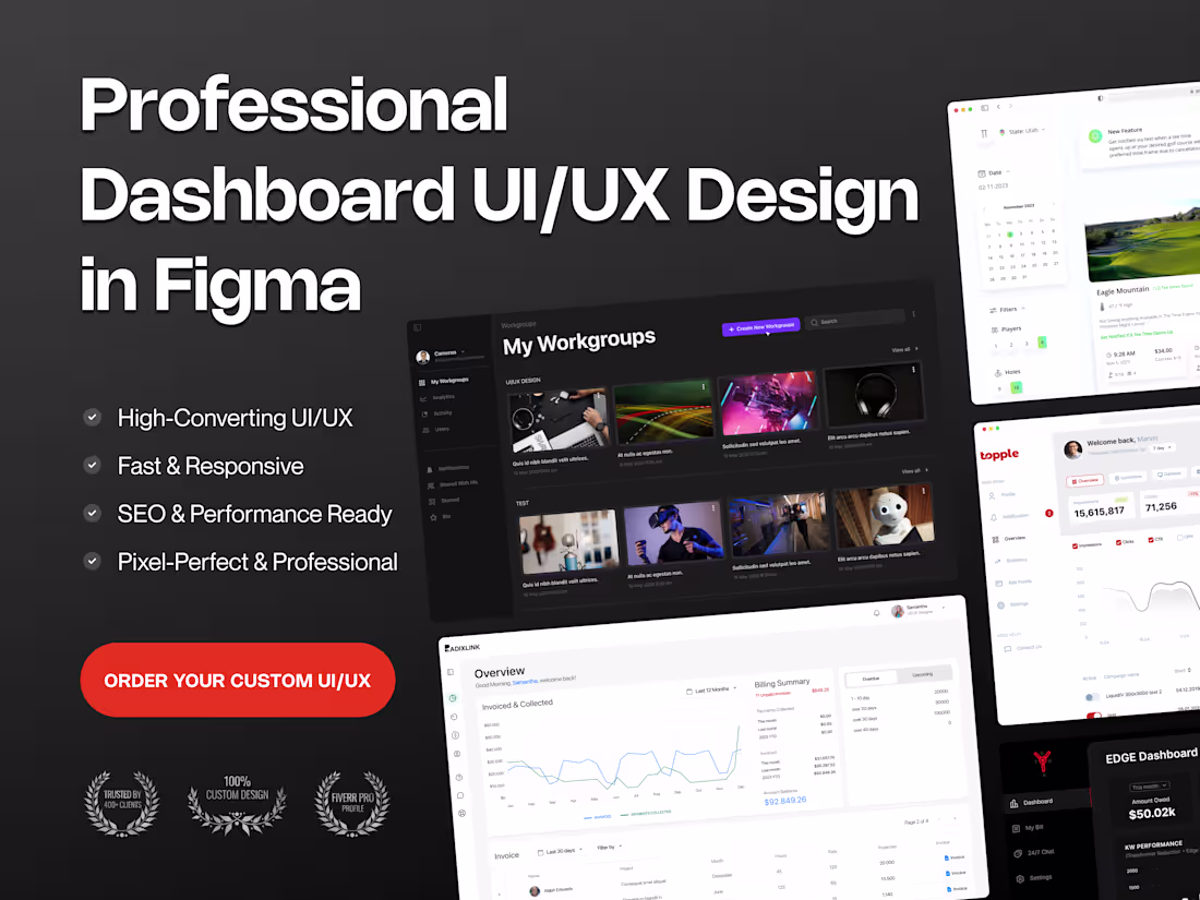 Cover image for Professional Dashboard UI Design for SaaS & Analytics Platforms