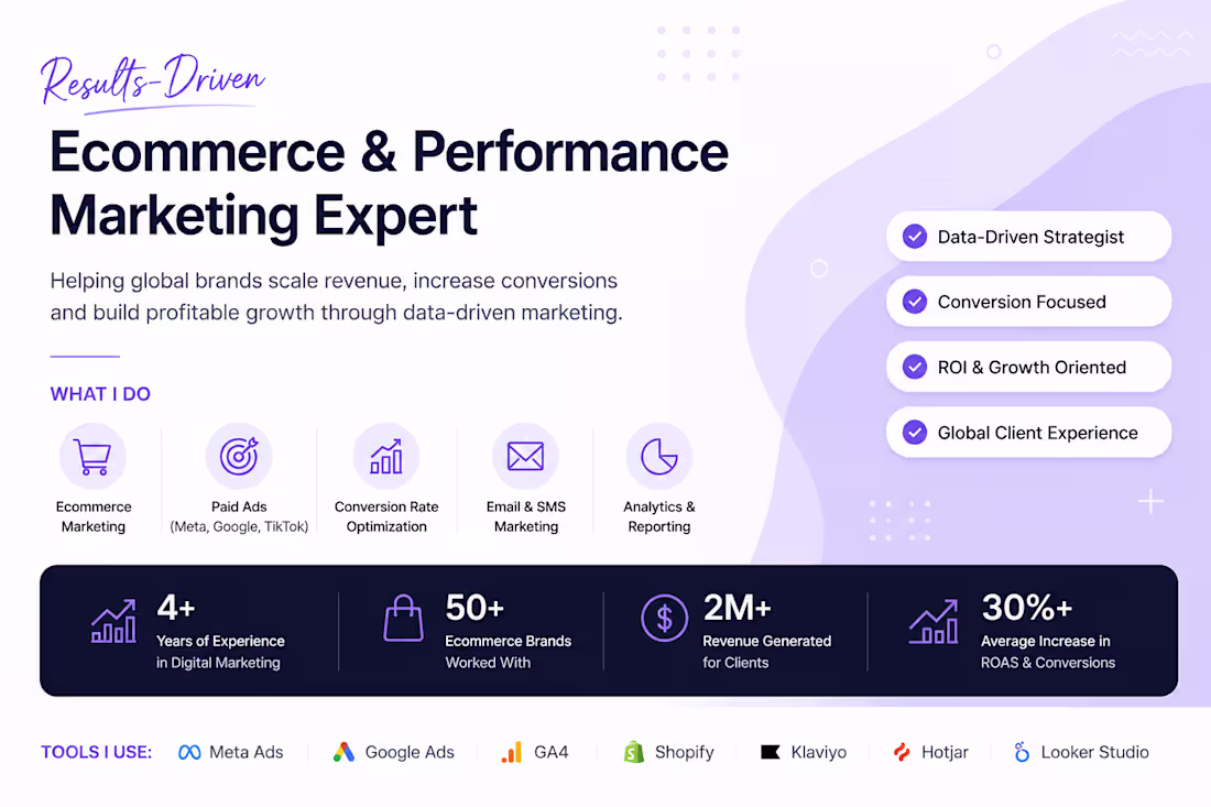 Cover image for Ecommerce & Performance Marketing — Paid Ads, CRO & Growth