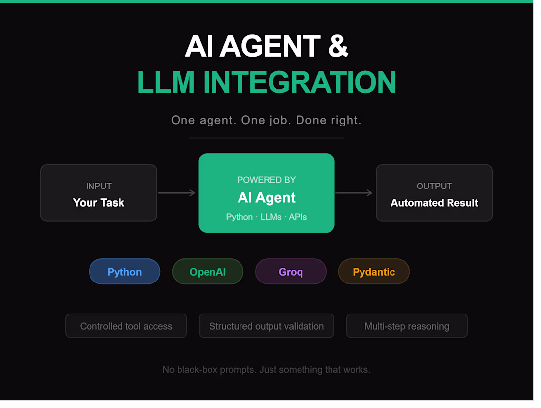 Cover image for AI Agent & LLM Integration