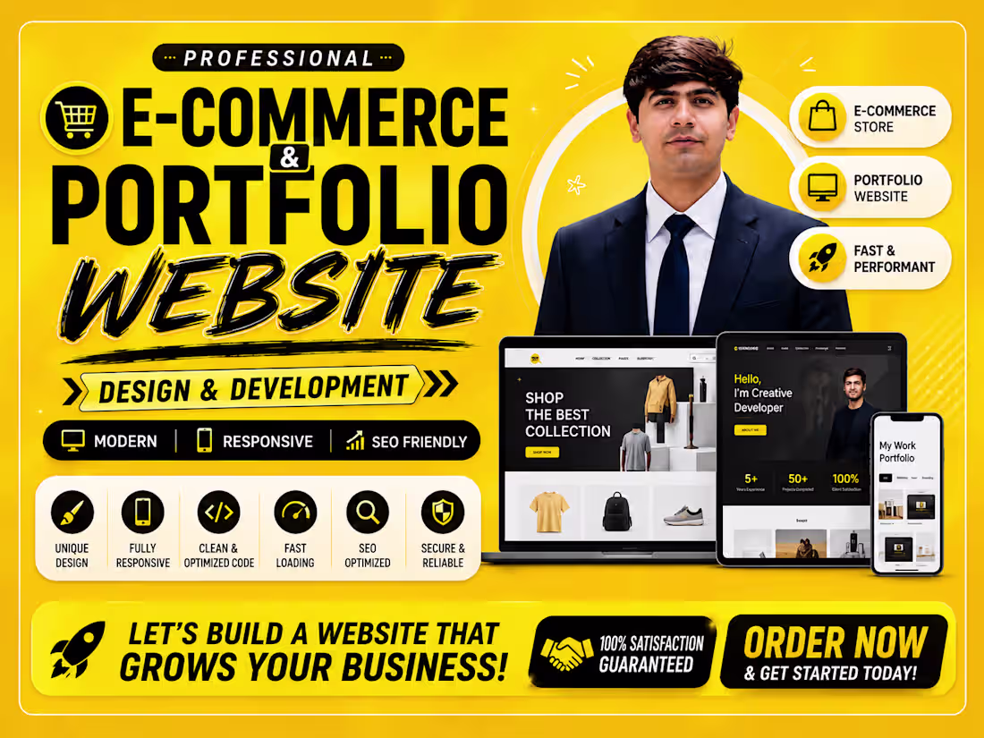 Cover image for Full-Stack E-Commerce and Portfolio Website Development