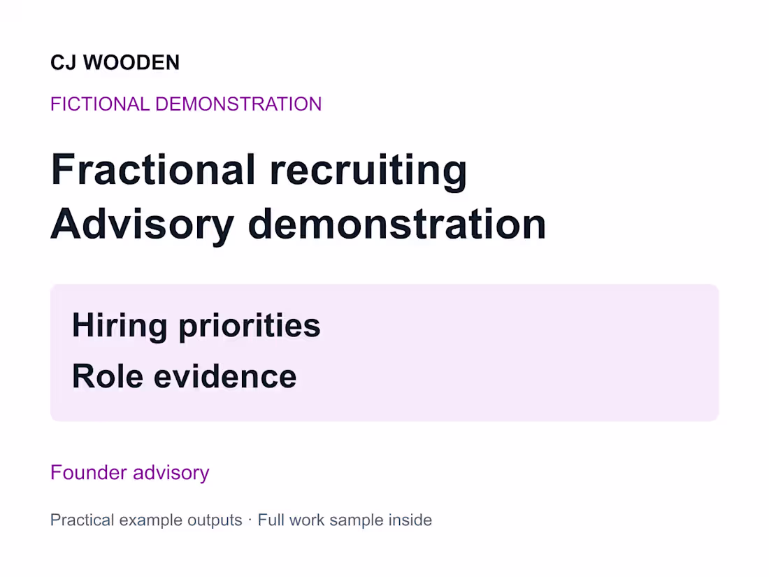 Cover image for Fractional Recruiting Advisory Demonstration