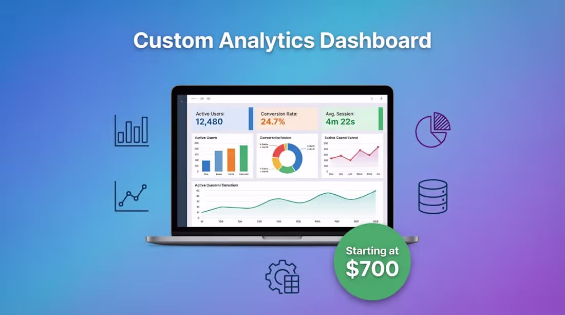 Cover image for Custom Analytics Dashboard & Admin Panel Development