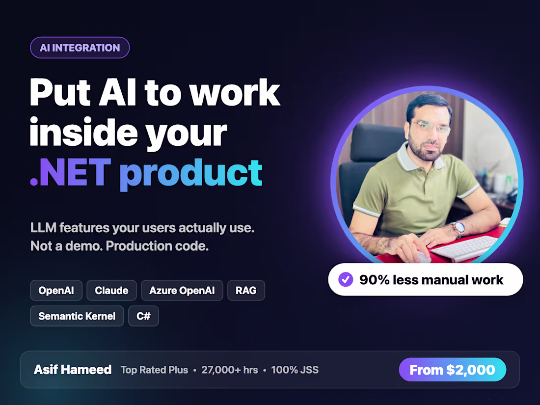Cover image for AI Integration for .NET & Angular Apps