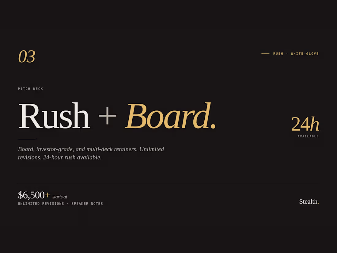Cover image for Pitch Deck · Rush + Board