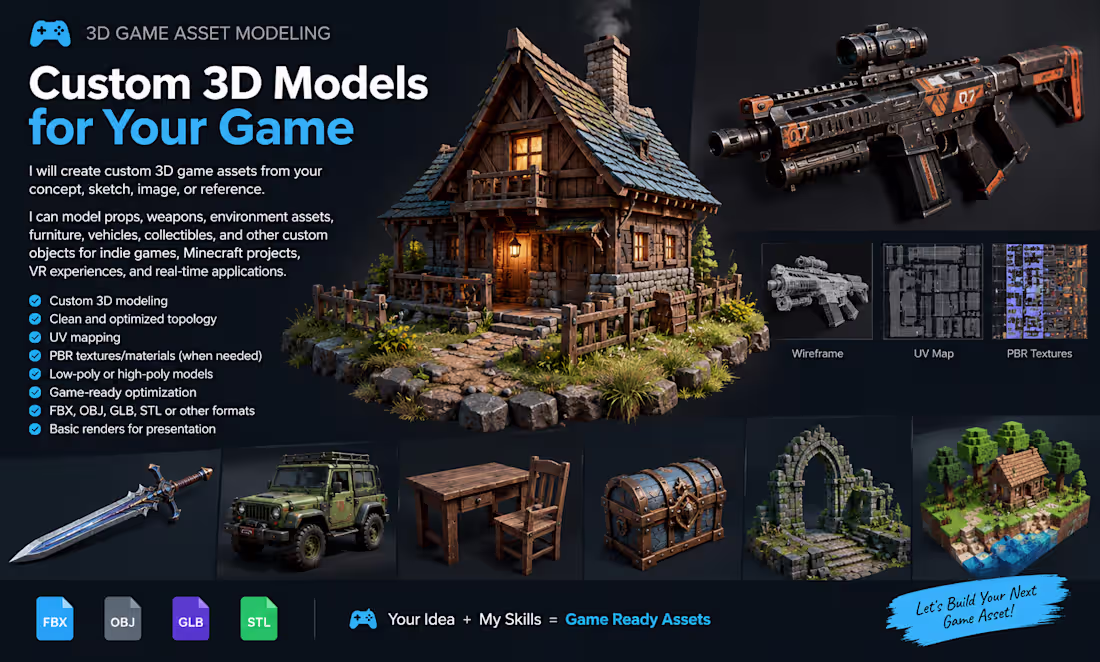 Cover image for 3D Game Asset Modeling
I will