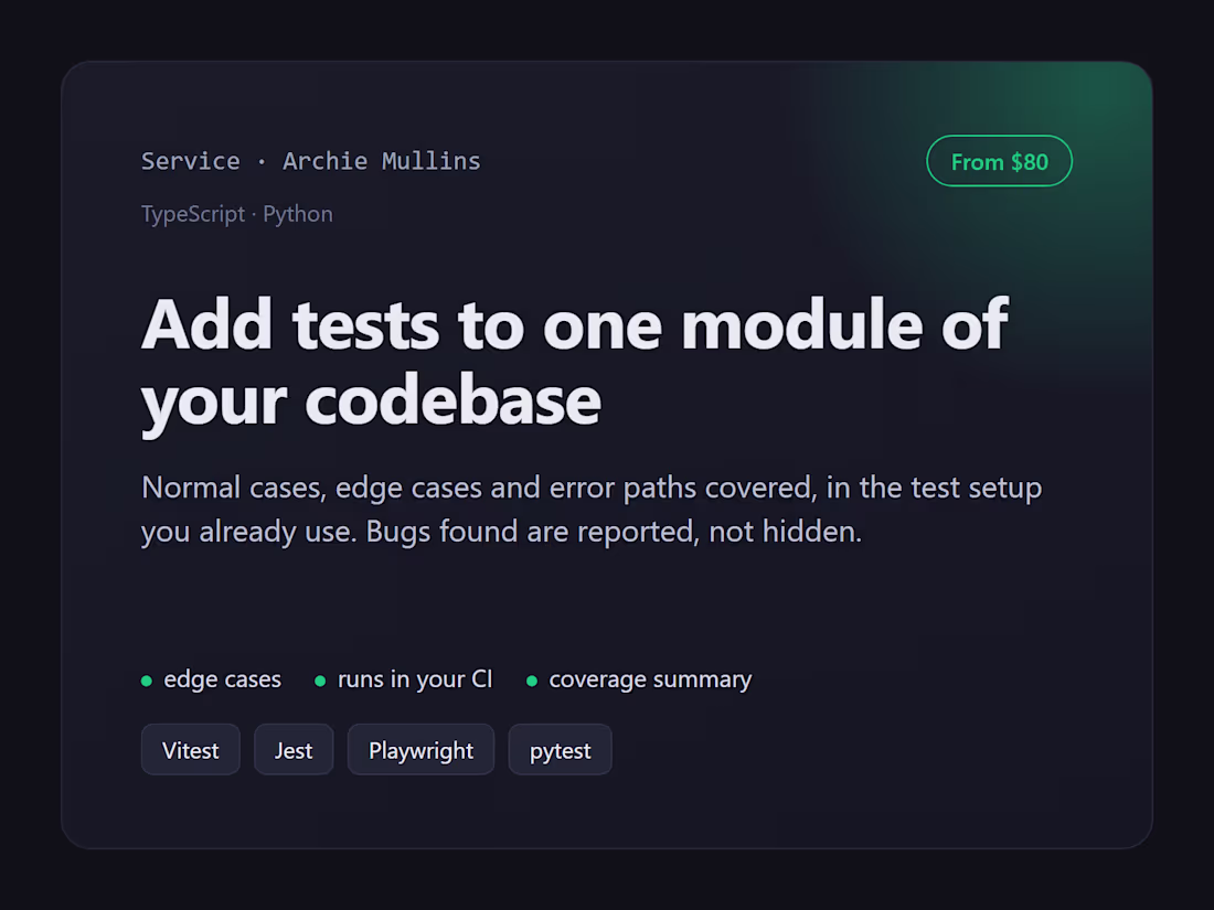 Cover image for Add tests to one module of your codebase
