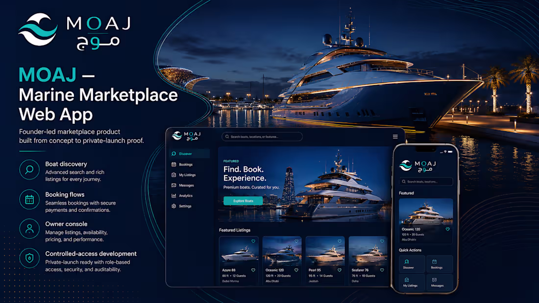 Cover image for MOAJ — Marine Marketplace Web