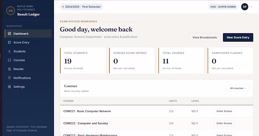 Cover image for Result Management System — Rufus