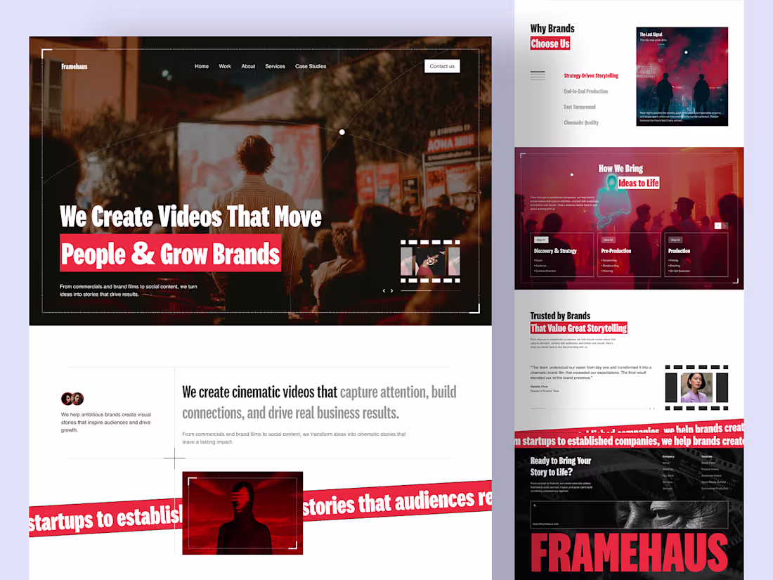Cover image for Cinematic Video Production Agency Website Design