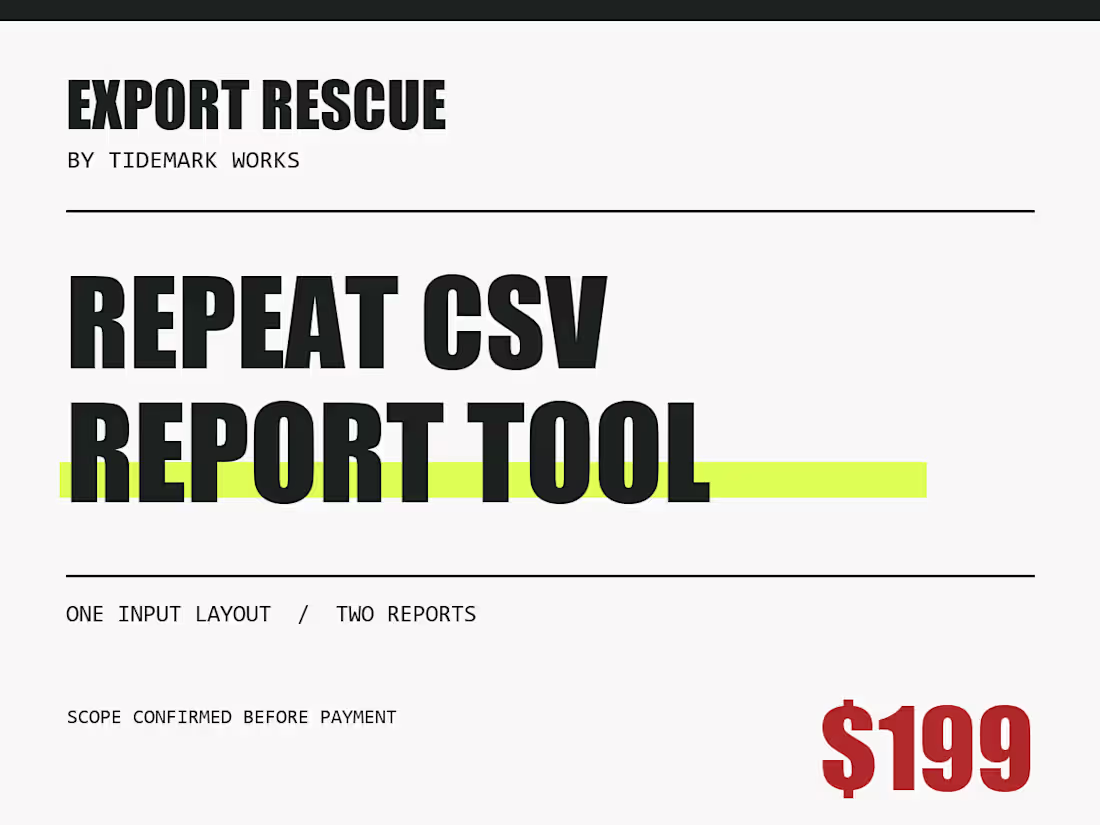 Cover image for Repeatable CSV report tool