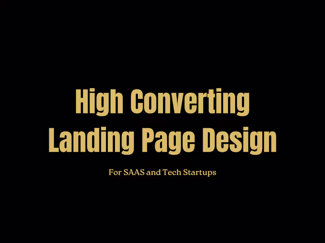Cover image for High Converting Landing Page Design